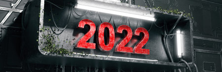 Creative design concept for the new year festival 2022. 3D illustration