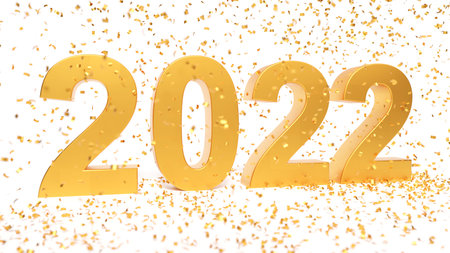 Creative design concept for the new year festival 2022. 3D illustration