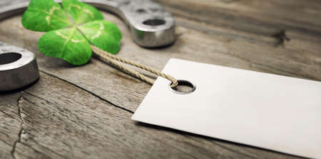 Horseshoe and concept of luck. St. Patricks Day card. 3d illustrationの写真素材