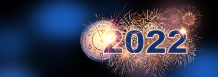 Creative design concept for the new year festival 2022. 3D illustration