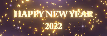 Creative design concept for the new year festival 2022. 3D illustrationの写真素材