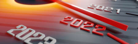 Creative design concept for the new year festival 2022. 3D illustrationの写真素材