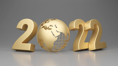 Creative design concept for the new year festival 2022. 3D illustration