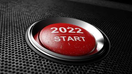 Creative design concept for the new year festival 2022. 3D illustrationの写真素材