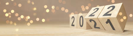Creative design concept for the new year festival 2022. 3D illustrationの写真素材