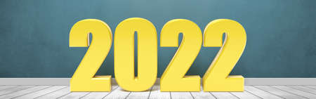 Creative design concept for the new year festival 2022. 3D illustrationの写真素材