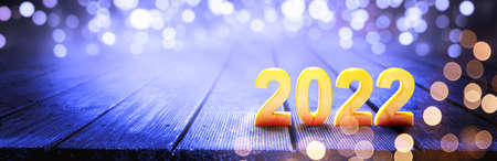 Creative design concept for the new year festival 2022. 3D illustrationの写真素材
