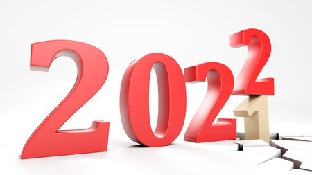 Creative design concept for the new year festival 2022. 3D illustration