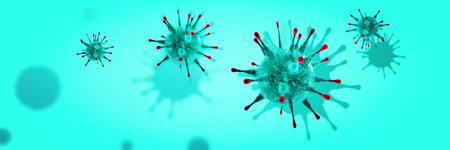 Dangerous corona virus, SARS pandemic risk concept. 3D illustrationの写真素材