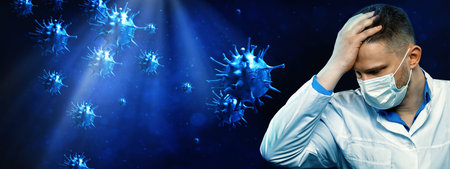 Dangerous corona virus, pandemic risk concept. 3D illustration