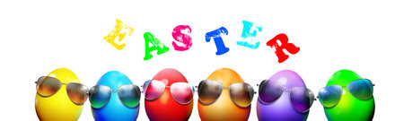 Easter composition with eggs. Festive decoration. Happy Easter.