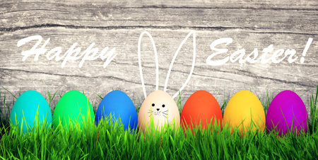 Easter composition with eggs. Festive and decoration.