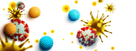 Dangerous corona virus, SARS pandemic risk concept. 3D illustration