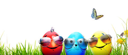 Easter composition with eggs. Festive decoration. Happy Easter.の写真素材