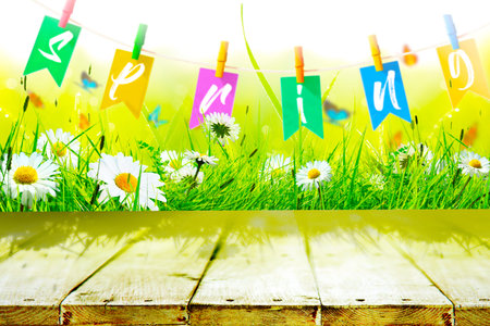 Decorative inscription with letters. Creative spring concept.