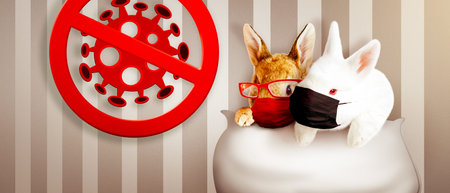 Easter composition with Coronavirus theme. Easter quarantine