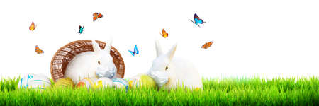 Easter composition with Coronavirus theme. Easter quarantineの写真素材