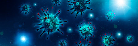 Dangerous corona virus, SARS pandemic risk concept. 3D illustration