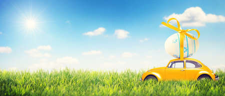 Easter composition with eggs. Festive decoration. Happy Easter.の写真素材