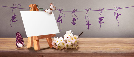 Easter composition with eggs. Festive and decoration.