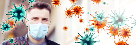 Dangerous corona virus, pandemic risk concept.の写真素材
