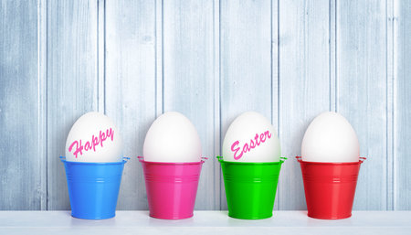 Easter composition with eggs. Festive and decoration.