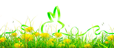 Easter composition with rabbit. Festive decoration. Happy Easter.