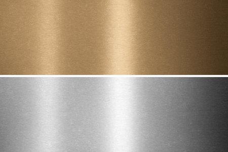 Aluminum, bronze and brass stitched textures. 3d renderingの写真素材