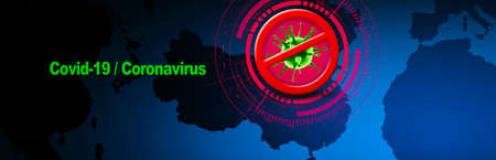 Dangerous corona virus, SARS pandemic risk concept. 3D illustrationの写真素材