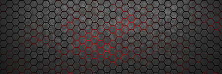 Modern metallic honeycomb and hexagon background pattern. 3d renderingの写真素材