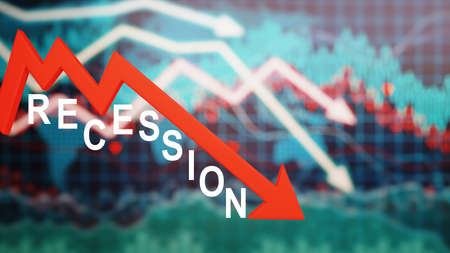 Graphs representing the stock market crash. 3d illustrationの写真素材