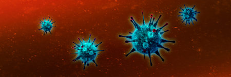 Dangerous corona virus, SARS pandemic risk concept. 3D illustration