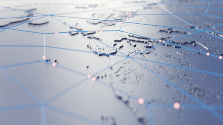 Global connection concept. Planet earth network sphere. 3d rendering