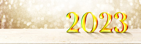 Creative design concept for the new year festival 2023. 3d illustration