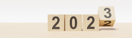 Creative design concept for the new year festival 2023. 3D illustration