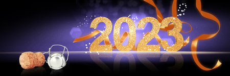 Creative design concept for the new year festival 2023. 3d illustration