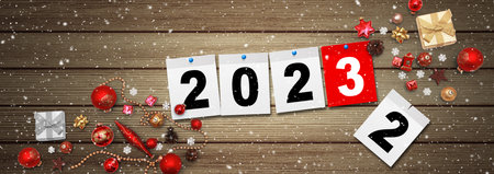 Creative design concept for the new year festival 2023. 3d illustration