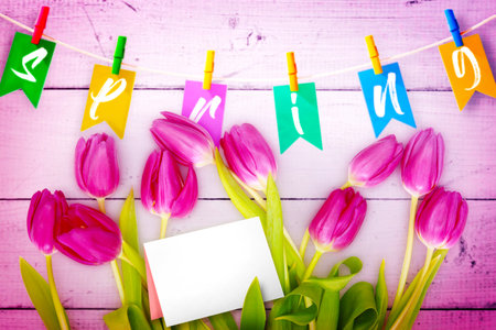 Spring concept of the celebration. Greeting card for women's dayの写真素材
