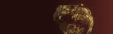 Global connection concept. Planet earth network sphere. 3d renderingの写真素材