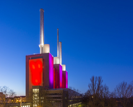 Hannover-Linden Power Plant at eveningのeditorial素材