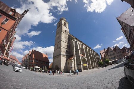 DINKELSBUEHL, GERMANY - AUGUST  17, 2014:  Dinkelsbuehl is an historic city in Bavaria, Germanyのeditorial素材