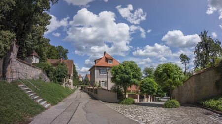 DINKELSBUEHL, GERMANY - AUGUST  17, 2014:  Dinkelsbuehl is an historic city in Bavaria, Germanyのeditorial素材