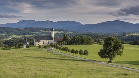 The Bavarian landscape somewhere between Munich and Salzburgの写真素材