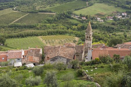 Motovun is a small medieval town in central Istria, Croatiaのeditorial素材