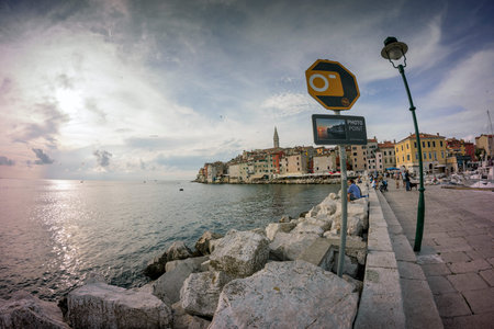 Rovinj, Croatia - August 20, 2014: Romantic Rovinj is a town in Croatiaのeditorial素材