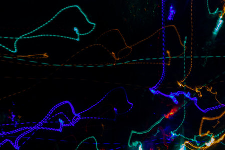 Photo effects, background, dark abstraction. Abstract colorful background, curves, Christmas...