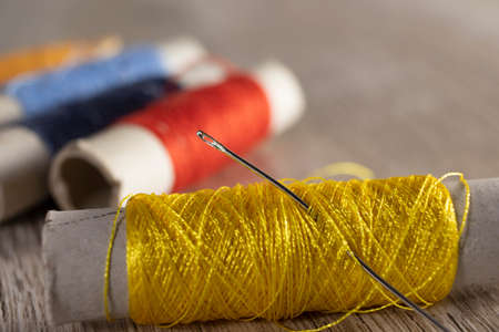 threads and needles. Items for Creativity and Crafts, Sewing Accessories.の写真素材
