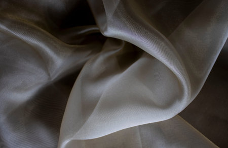 Beige Light Background Fabric. Abstract Background Luxurious Fabric, Wavy Pleats Grunge Silk Texture...