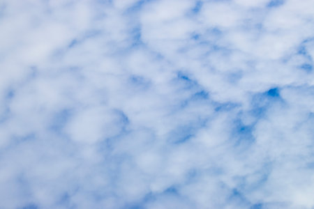 White, Fluffy Clouds in Blue Sky. Background From Clouds. Sky and Clouds Tropical Panorama.の写真素材