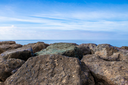 Amazing Beach with Rocks and Cliffs, Fantastic View in Calabria, South of Italy.